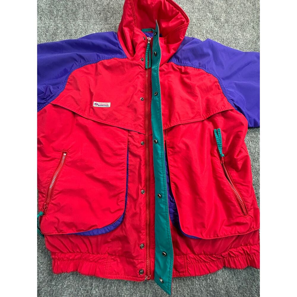 90s Vintage Columbia Powder Keg Ski Jacket Men's Large Red Purple Made in Korea - Picture 7 of 14